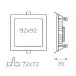 Downlight panel LED Cuadrado 92x92mm Niquel 4W 